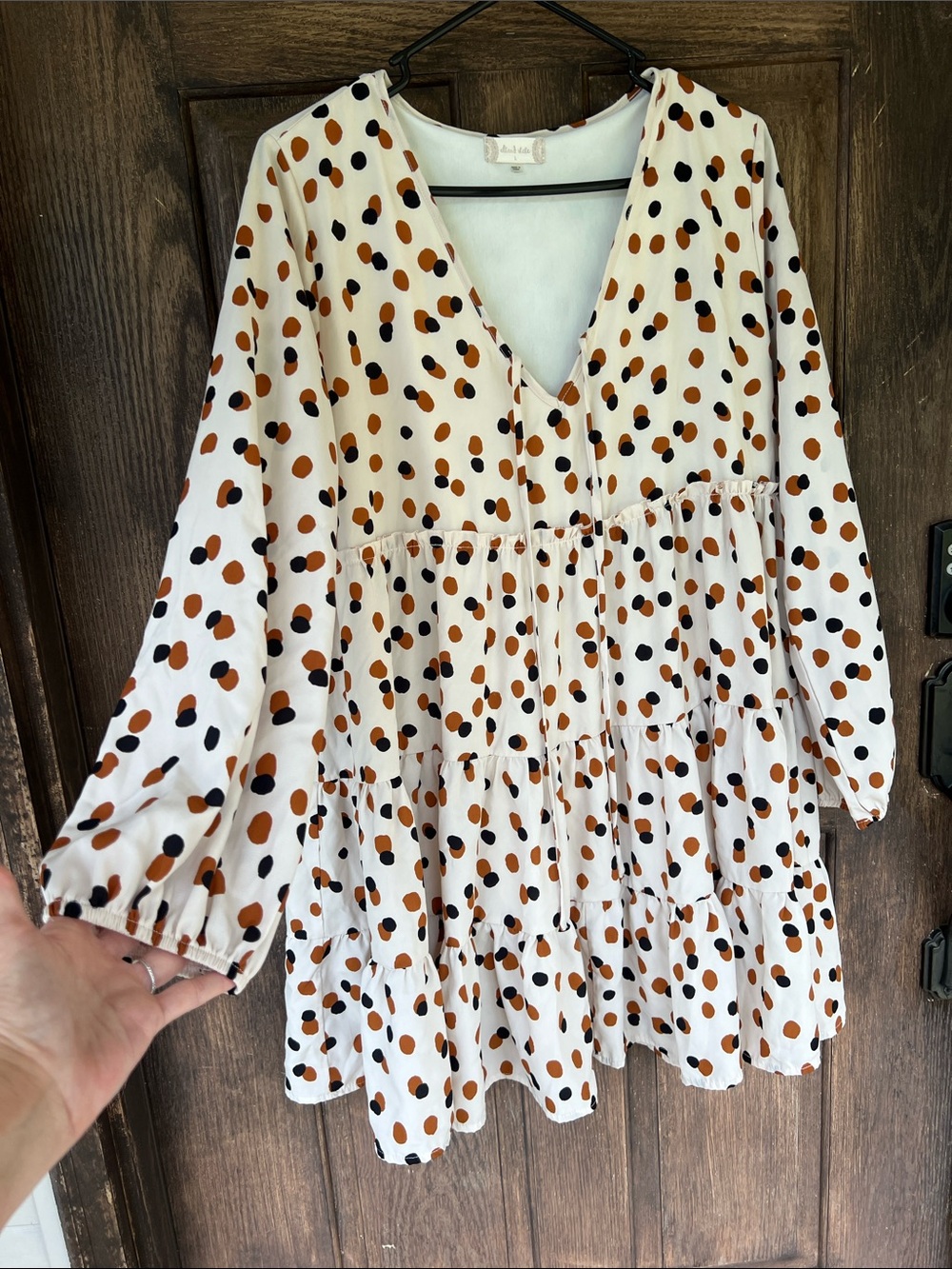 Altar'd State Cream Top with Black Accent